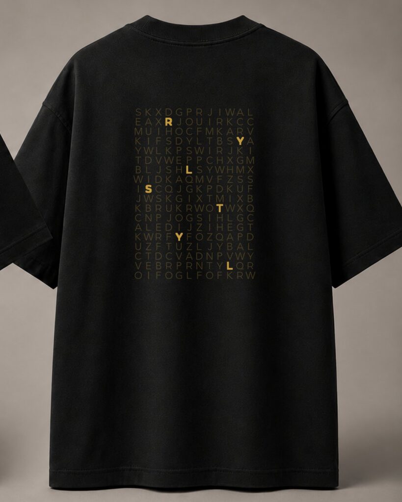 T-shirt Oversize „Szyfr” — tył